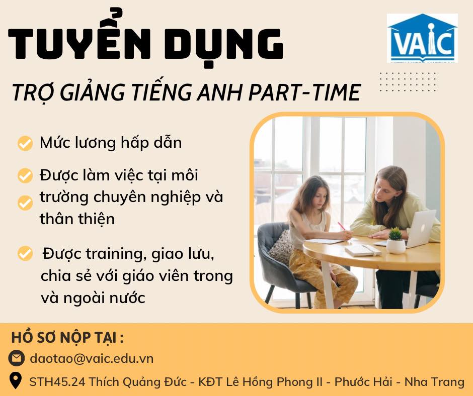 tuyen dung tro giang tieng anh part time