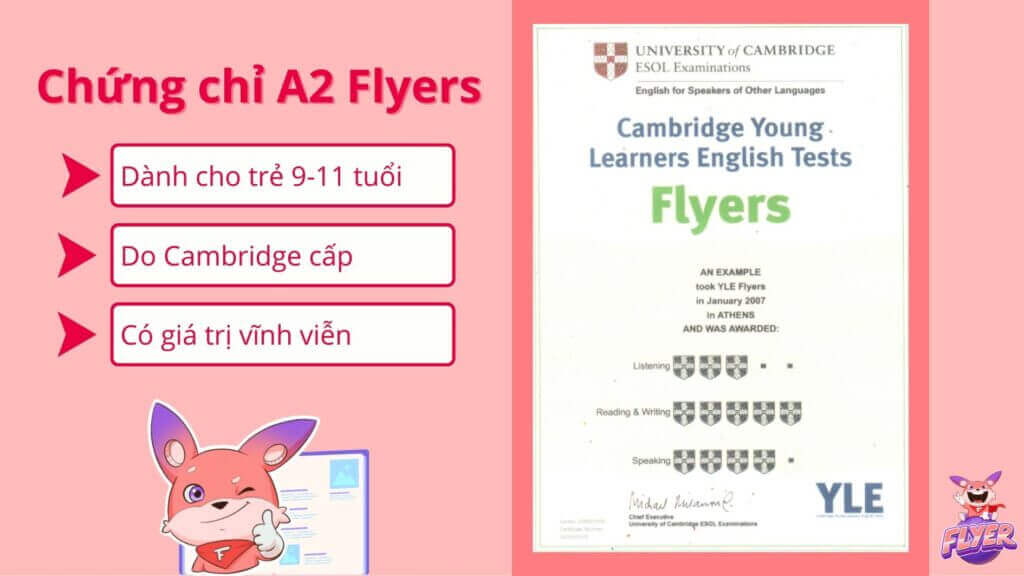 Khái niệm về chứng chỉ flyers là gì: lộ trình