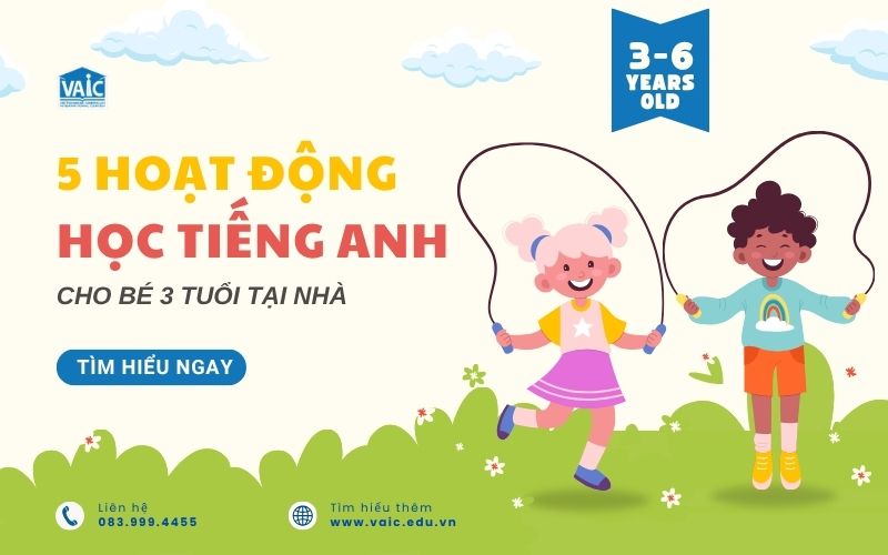 học tiếng Anh cho bé 3 tuổi tại nhà