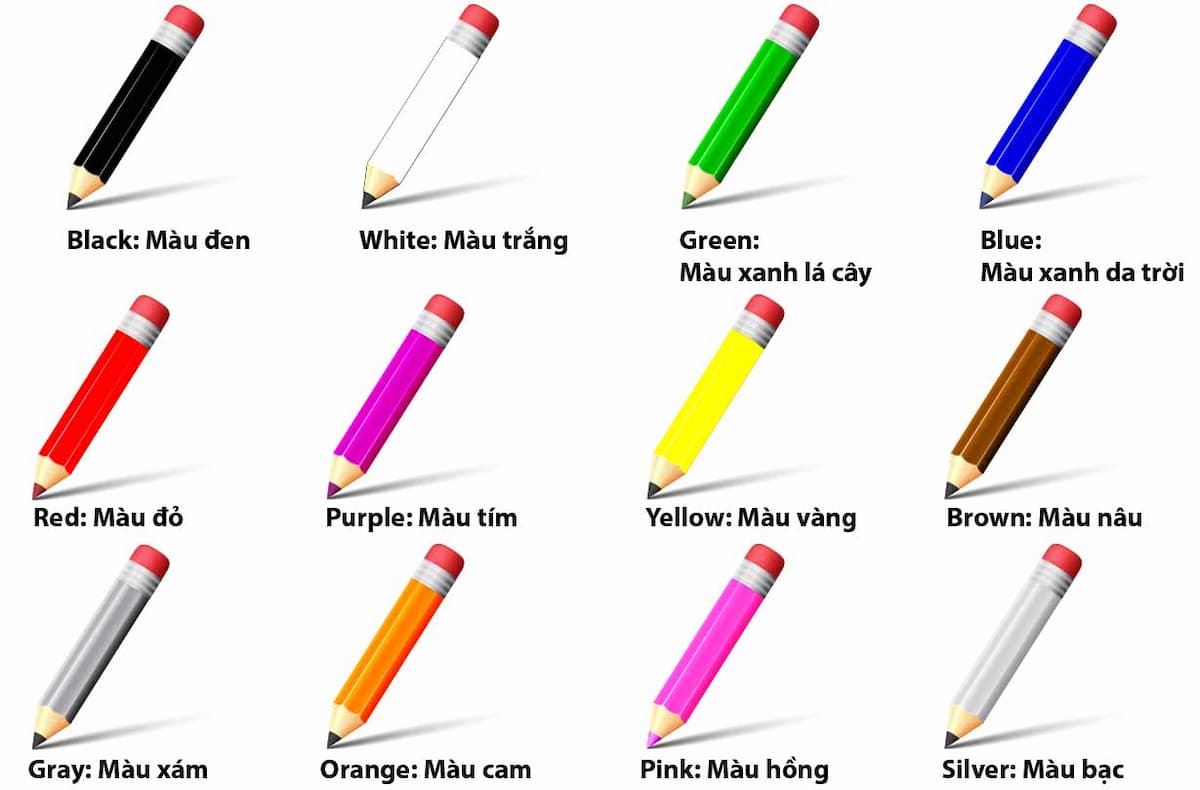 Các cụm từ liên quan đến màu sắc học vựng tiếng anh về - vaic